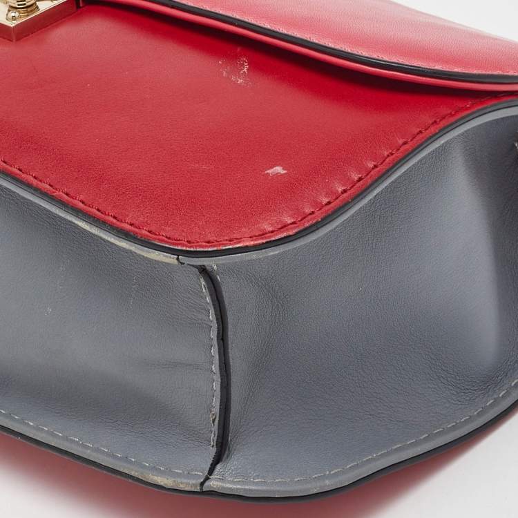 Pre Owned Valentino Multicolor Leather Medium Glam Lock Flap Chain Shoulder Bag