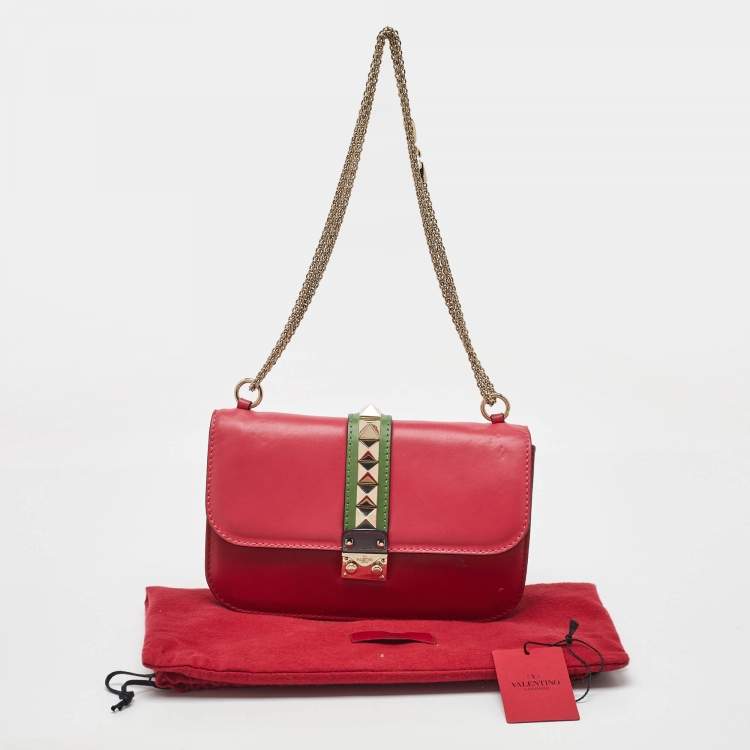 Pre Owned Valentino Multicolor Leather Medium Glam Lock Flap Chain Shoulder Bag