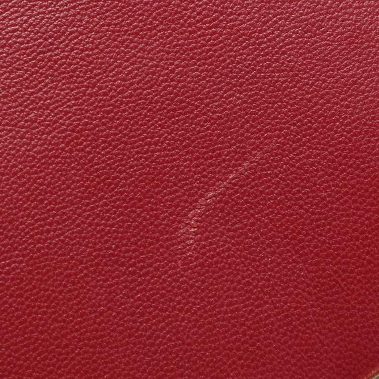 Pre Owned Valentino Burgundy Leather Rockstud Flap Wristlet Clutch