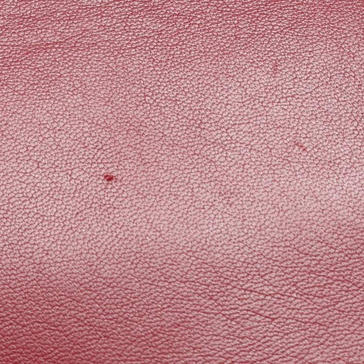 Pre Owned Valentino Burgundy Leather Rockstud Flap Wristlet Clutch