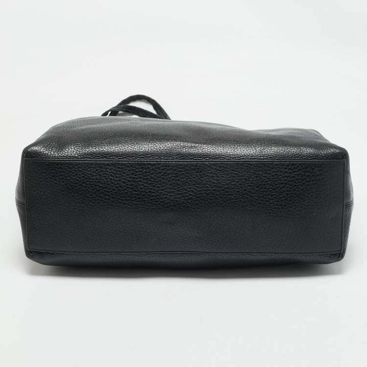 Pre Owned Valentino Black Leather Rockstud Shopper Tote