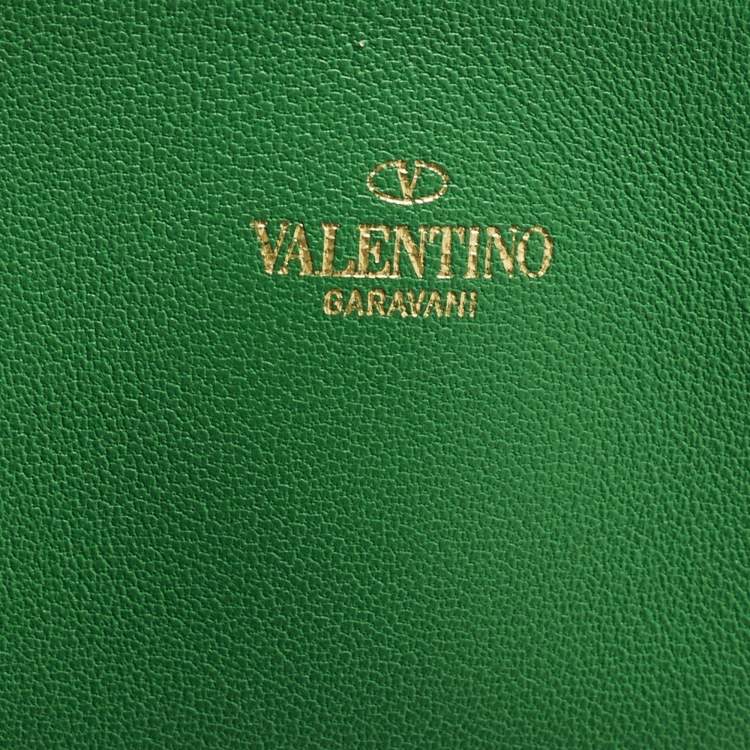 Pre Owned Valentino Green Leather Maxi One Stud Hobo