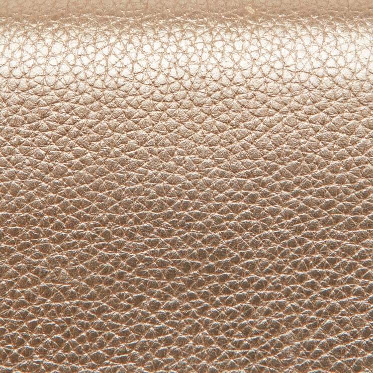 Pre Owned Valentino Metallic Leather Rockstud Flap Wallet On Chain