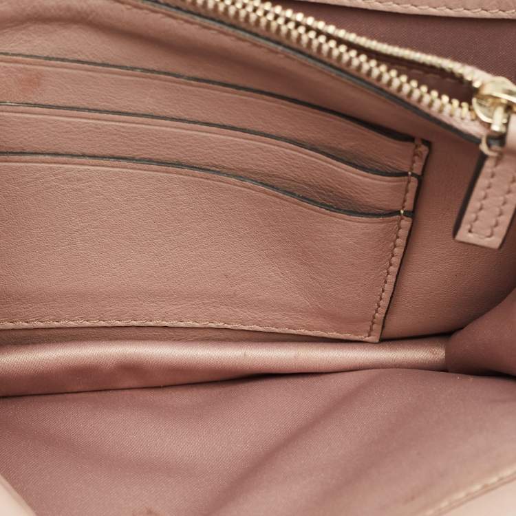 Pre Owned Valentino Beige Leather Rockstud Flap Wallet On Chain