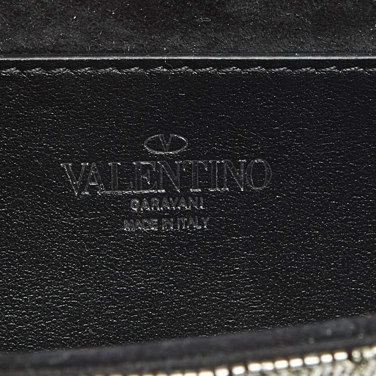 Pre Owned Valentino Silver Beaded and Crystal Small Loco Shoulder Bag