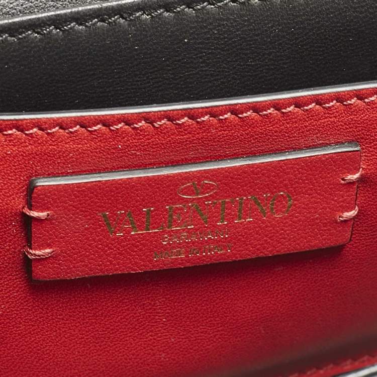 Pre Owned Valentino Black Leather Small Supervee Crossbody Bag