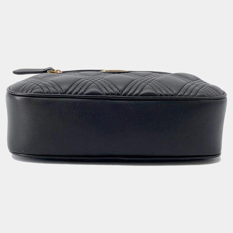 Pre Owned Valentino Garavani Quilty 67 Medium Black Leather Zip-Up Shoulder Bag