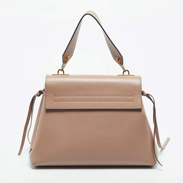 Pre Owned Valentino Beige Leather Vring Top Handle Bag