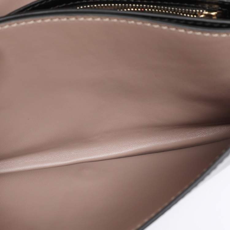 Pre Owned Valentino Black Leather Rockstud Wristlet Clutch