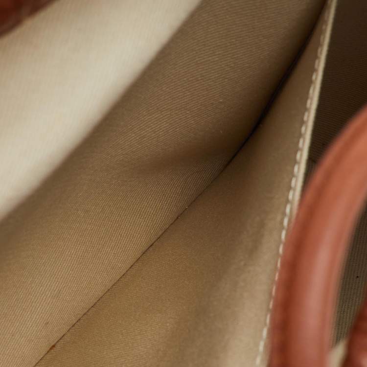 Pre Owned Valentino Beige/Brown Wicker And Leather Vlogo Signature Bucket Bag