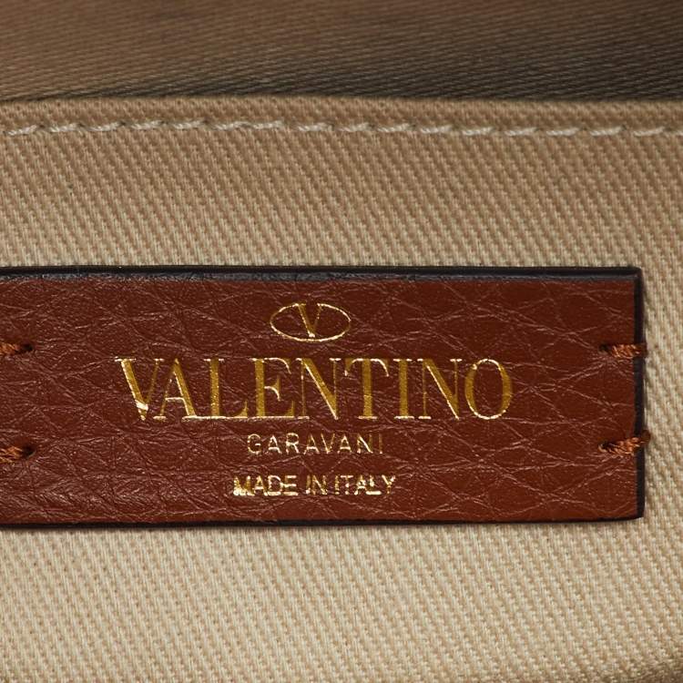 Pre Owned Valentino Beige/Brown Wicker And Leather Vlogo Signature Bucket Bag