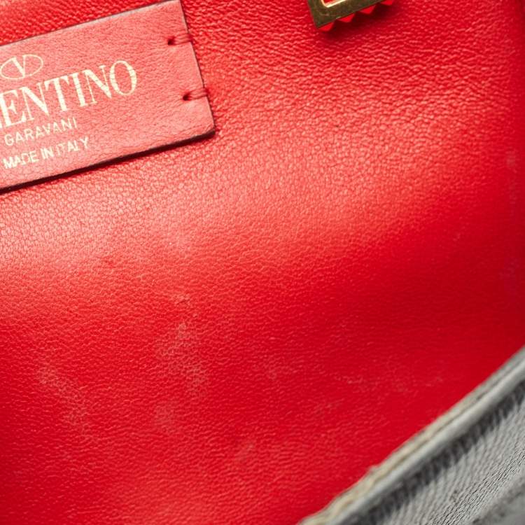 Pre Owned Valentino Black Leather Small VSling Top Handle Bag