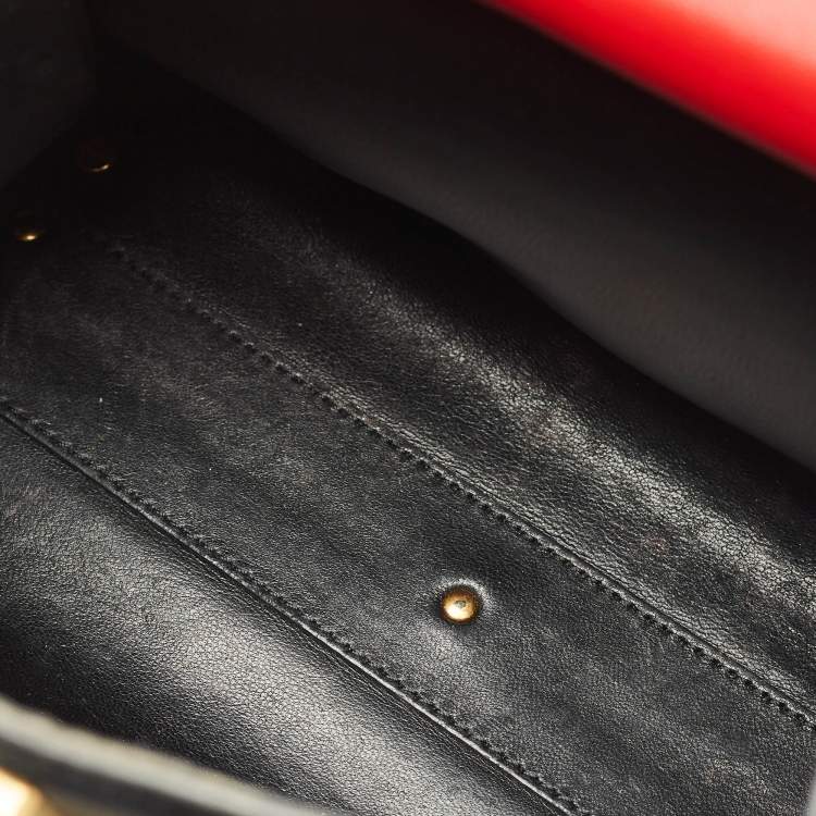 Pre Owned Valentino Black Leather Small VSling Top Handle Bag