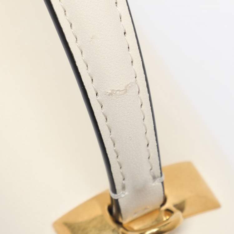 Pre Owned Valentino White Leather Roman Stud Top Handle Bag
