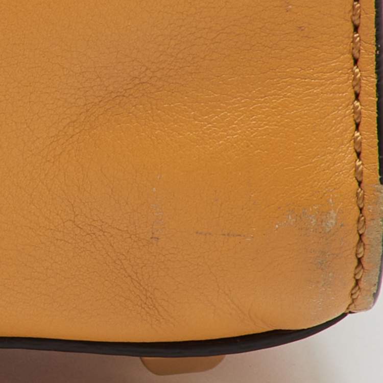 Pre Owned Valentino Mustard Yellow Leather My Rockstud Flap Top Handle Bag