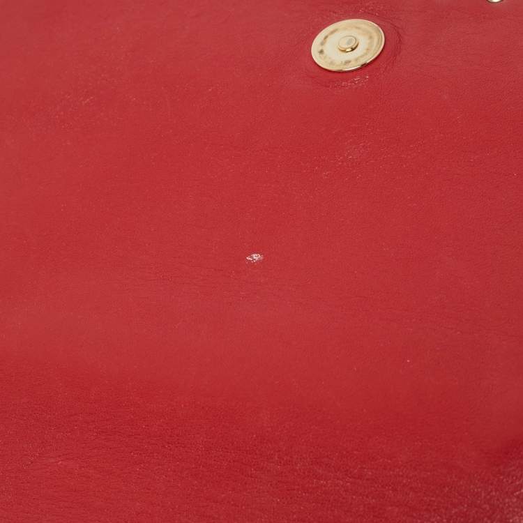 Pre Owned Valentino Off White Leather Rockstud Wristlet Clutch