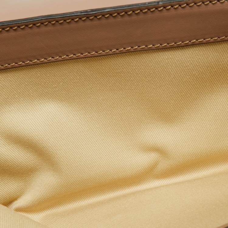 Pre Owned Valentino Beige Leather Bow Chain Shoulder Bag