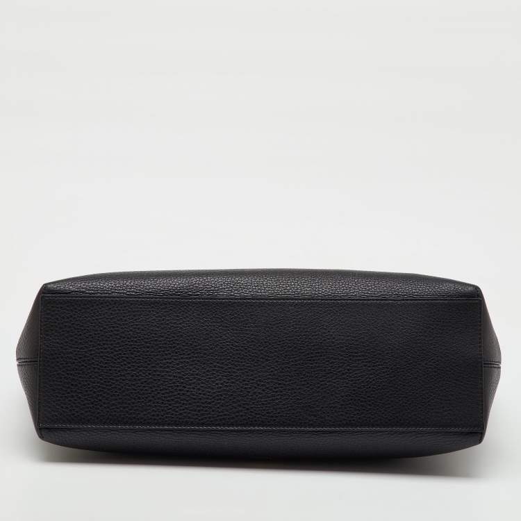 Pre Owned Valentino Black Leather Rockstud Shopper Tote