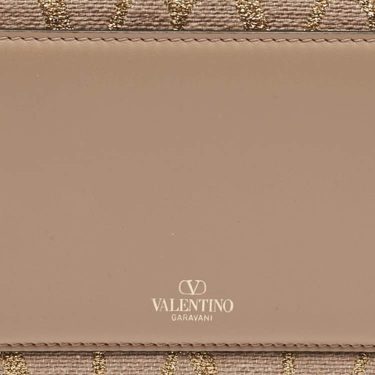 Pre Owned Valentino Dusty Pink Iconographe Canvas Loco Flap Bag