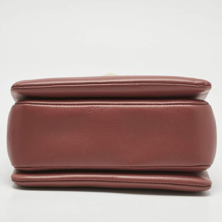 Pre Owned Valentino Chestnut Leather One Stud Chain Shoulder Bag