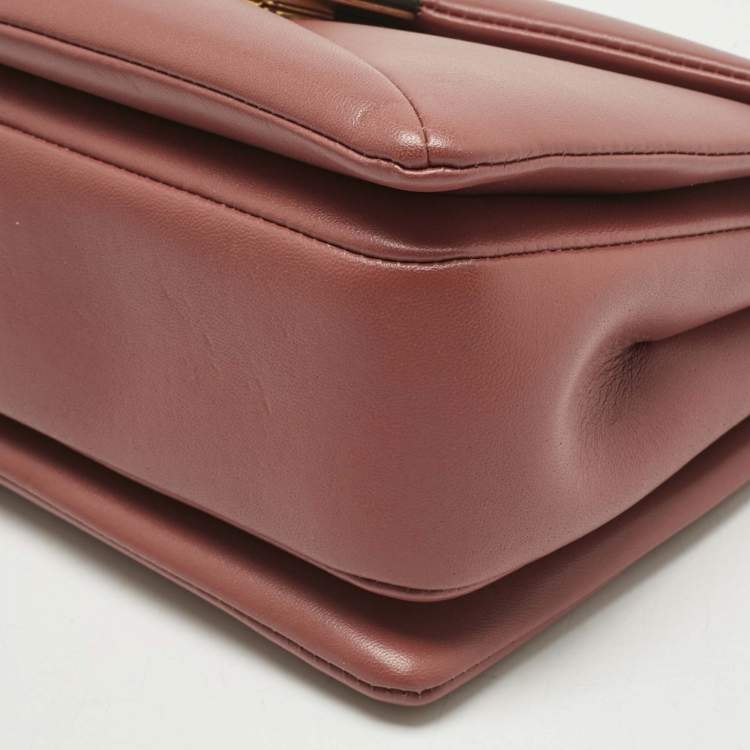 Pre Owned Valentino Chestnut Leather One Stud Chain Shoulder Bag