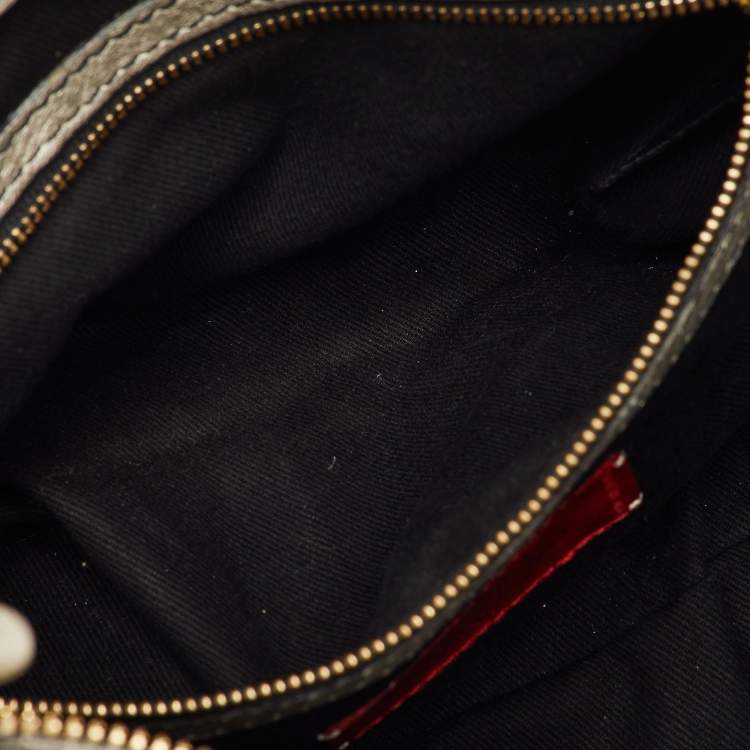 Pre Owned Valentino Garavani Metallic Gold Leather Pleated Shoulder Bag