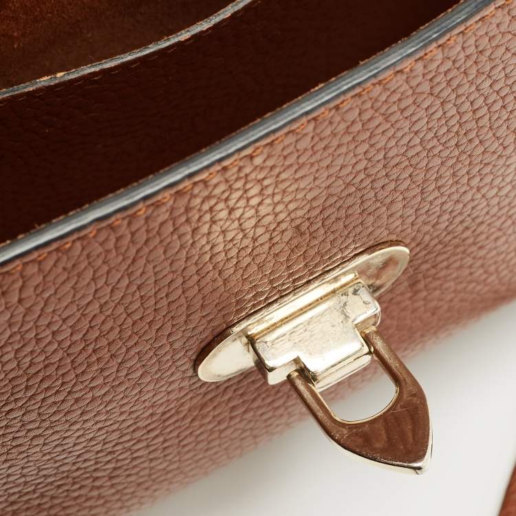 Pre Owned Valentino Brown Leather Rockstud Flap Crossbody Bag