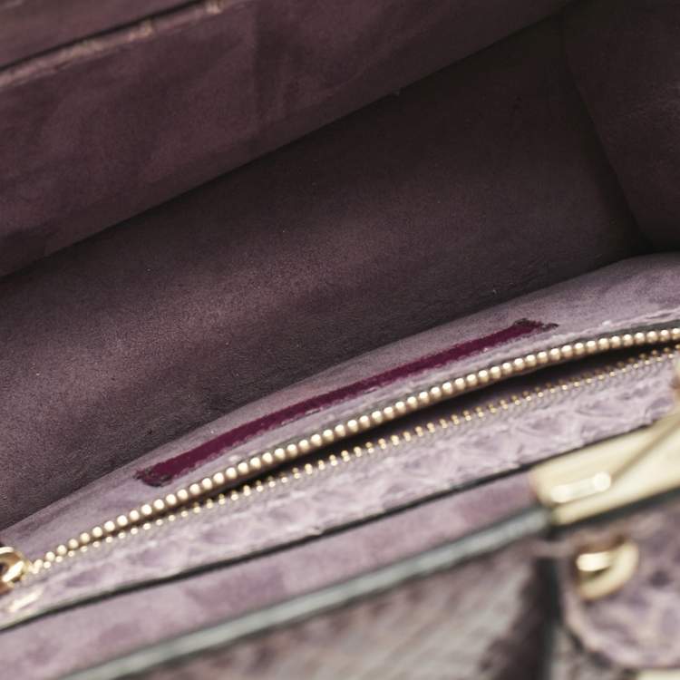 Pre Owned Valentino Lilac Python Rockstud Small Glam Lock Shoulder Bag