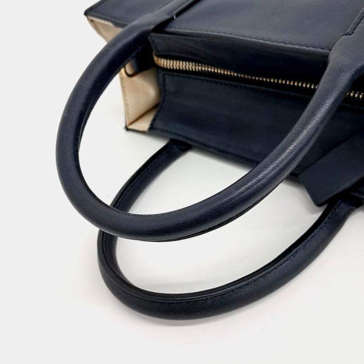 مملوكة مسبقًا Valentino Navy Blue Leather Tote and Crossbody Bag