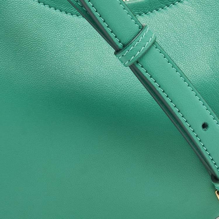 Pre Owned Valentino Green Leather Mini VLogo Moon Hobo