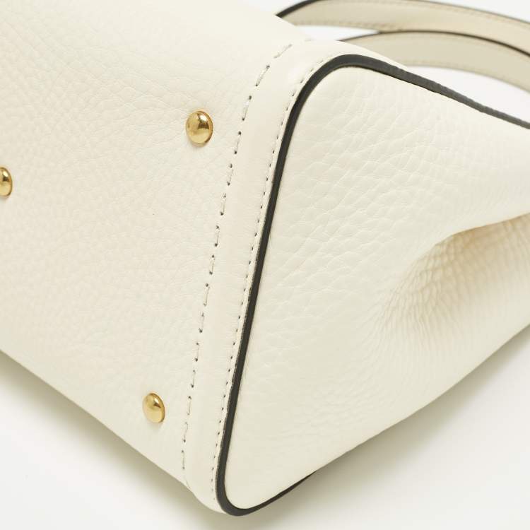 Pre Owned Valentino Off White Leather All time Tote