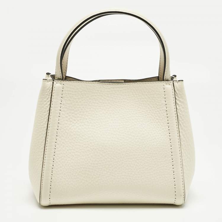 Pre Owned Valentino Off White Leather All time Tote