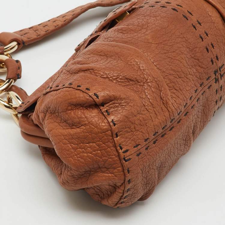 Pre Owned Valentino Garavani Brown Leather Vintage Shoulder Bag