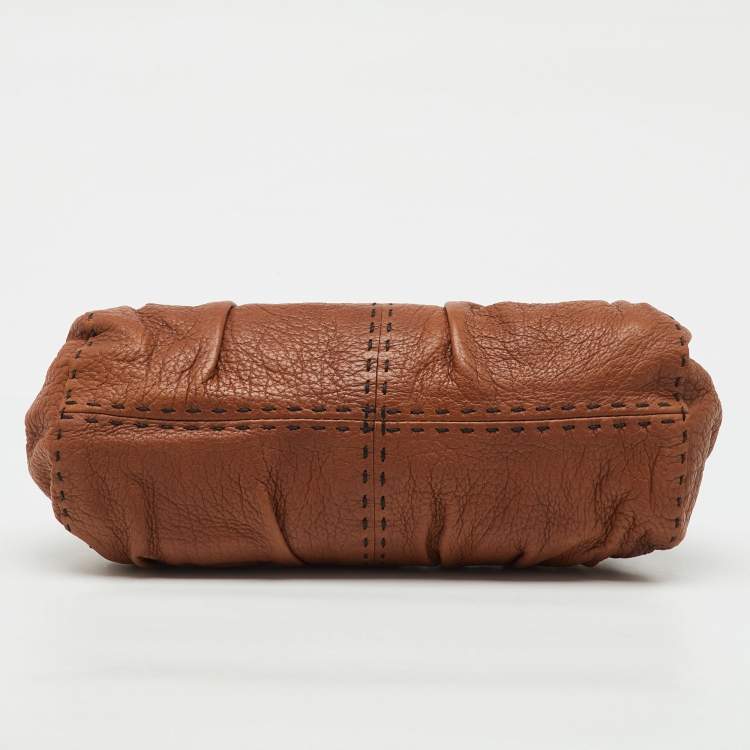 Pre Owned Valentino Garavani Brown Leather Vintage Shoulder Bag