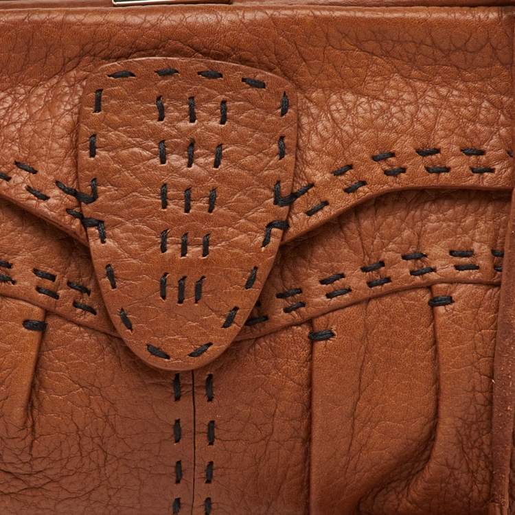 Pre Owned Valentino Garavani Brown Leather Vintage Shoulder Bag