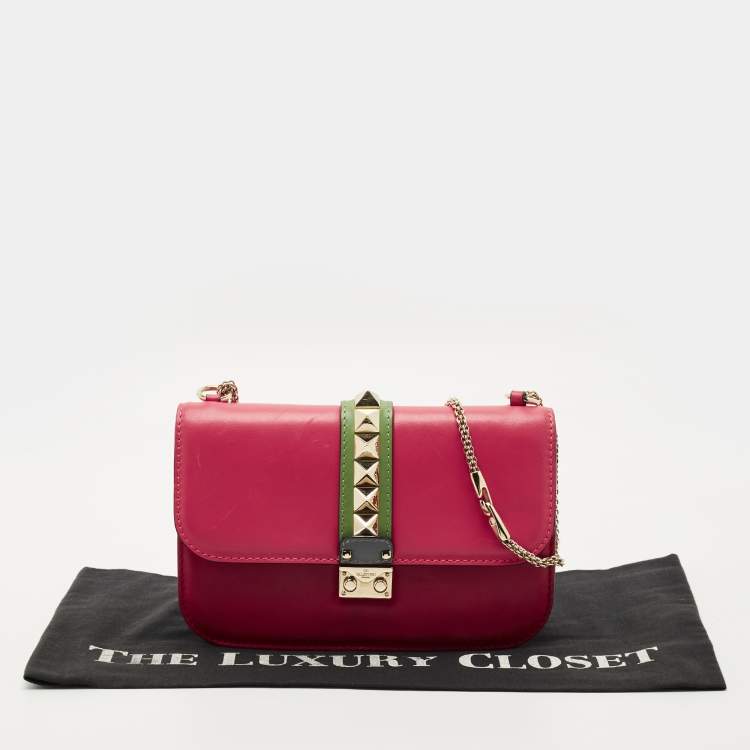 Pre Owned Valentino Multicolor Leather Medium Glam Lock Shoulder Bag