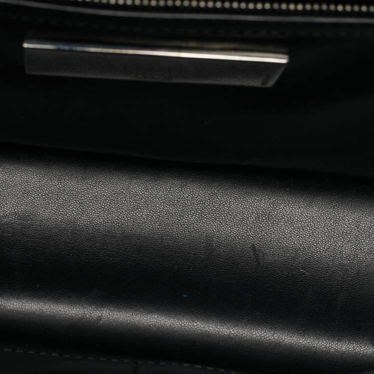 Pre Owned Valentino Black Leather Medium Noir Edition Glam Lock Shoulder Bag