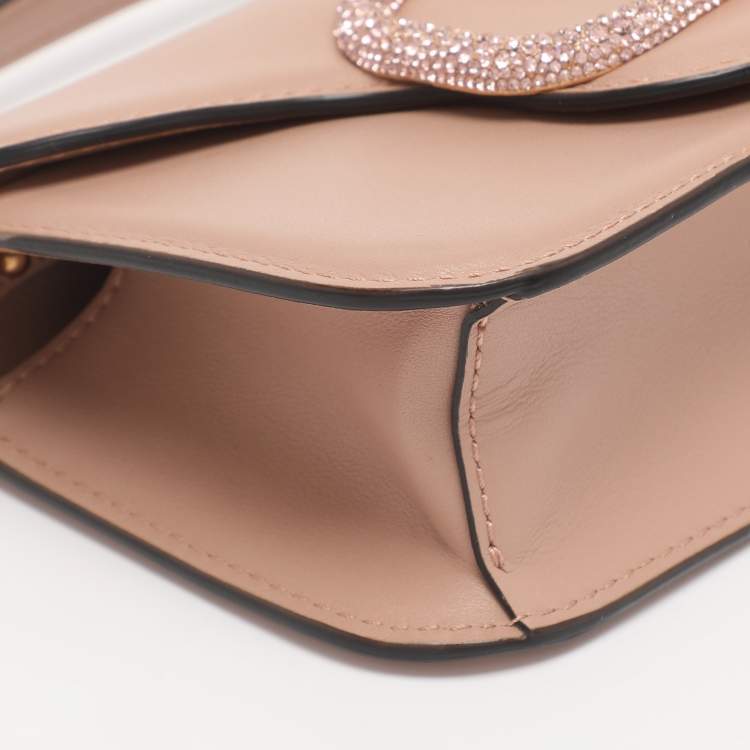 Pre Owned Valentino Rose Cannelle Leather Small Loco Shoulder Bag