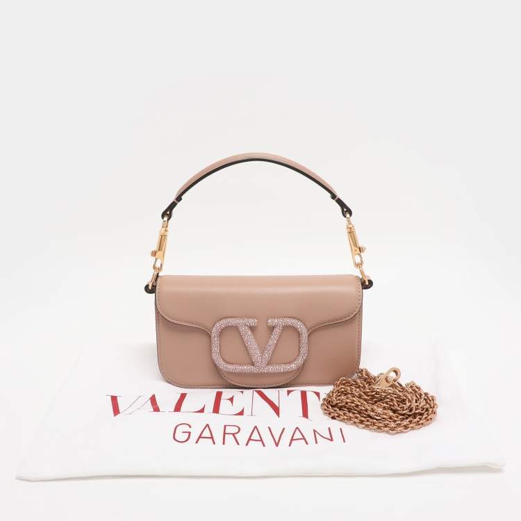 Pre Owned Valentino Rose Cannelle Leather Small Loco Shoulder Bag