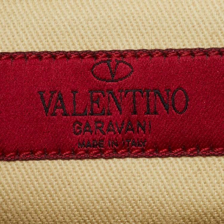 Pre Owned Valentino Dark Red Patent Leather Rockstud Shopper Tote