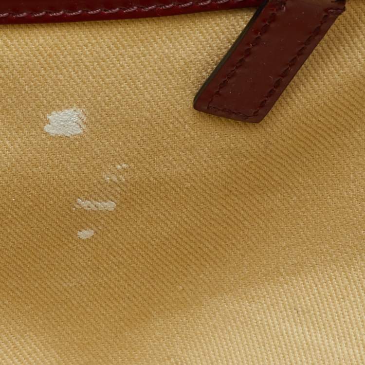 Pre Owned Valentino Dark Red Patent Leather Rockstud Shopper Tote