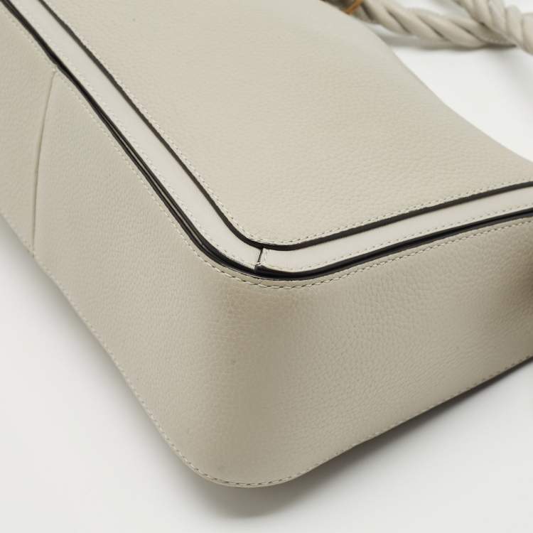 Pre Owned Valentino Grey Leather Braided and Tassel Shoulder Bag