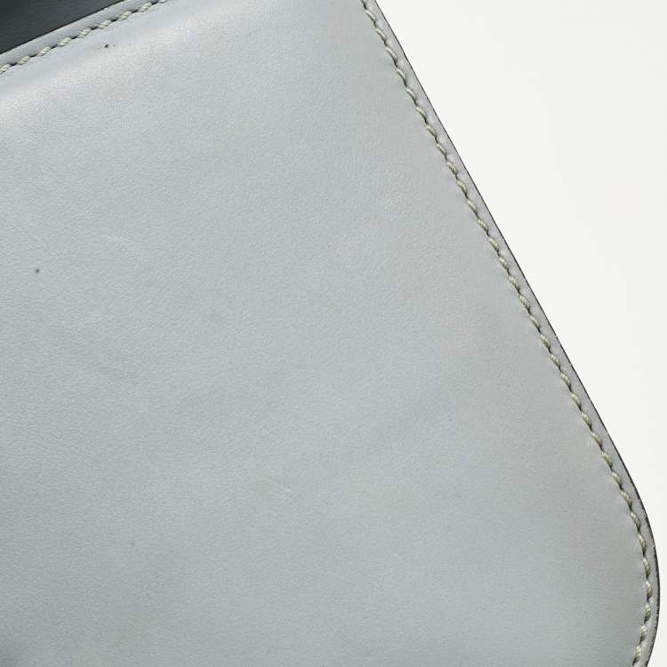 Pre Owned Valentino Light Blue Leather Medium Glam Lock Shoulder Bag