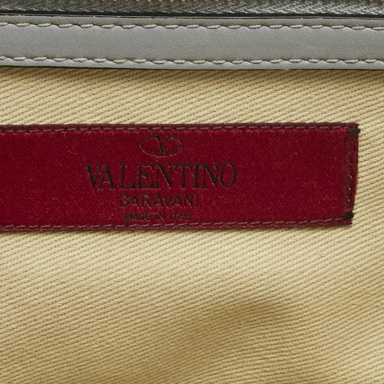 Pre Owned Valentino Light Blue Leather Medium Glam Lock Shoulder Bag