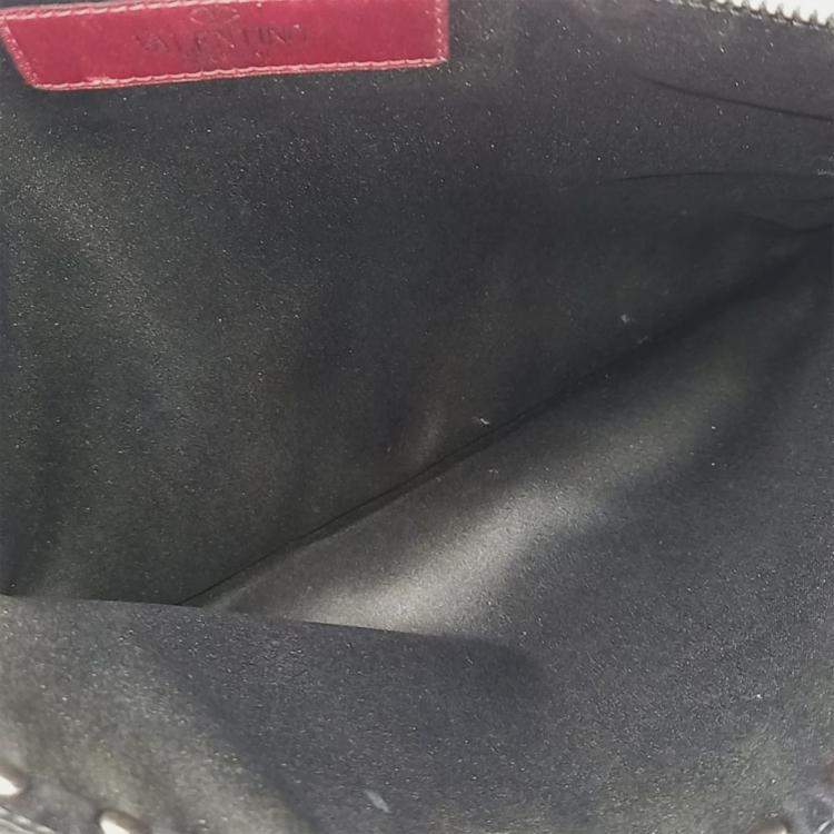 Pre Owned Valentino Black Leather Rockstud Clutch