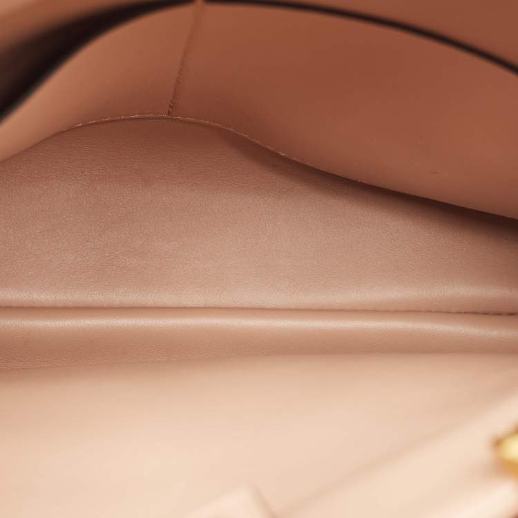 Pre Owned Valentino Dusty Pink Quilted Leather Medium Roman Stud Top Handle Bag