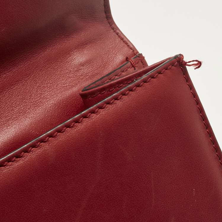 Pre Owned Valentino Red Leather Medium Glam Lock Chain Shoulder Bag