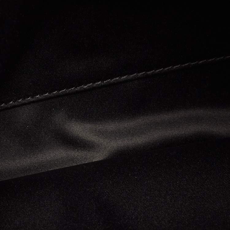 Pre Owned Valentino Black Leather Large VLTN Flat Zip Pouch