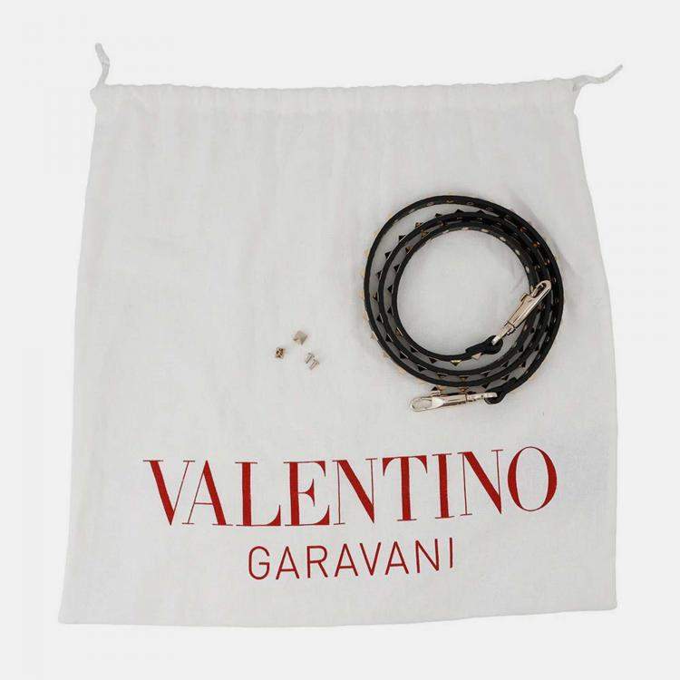 Pre Owned Valentino Garavani Rockstudded Tote Bag Black Leather