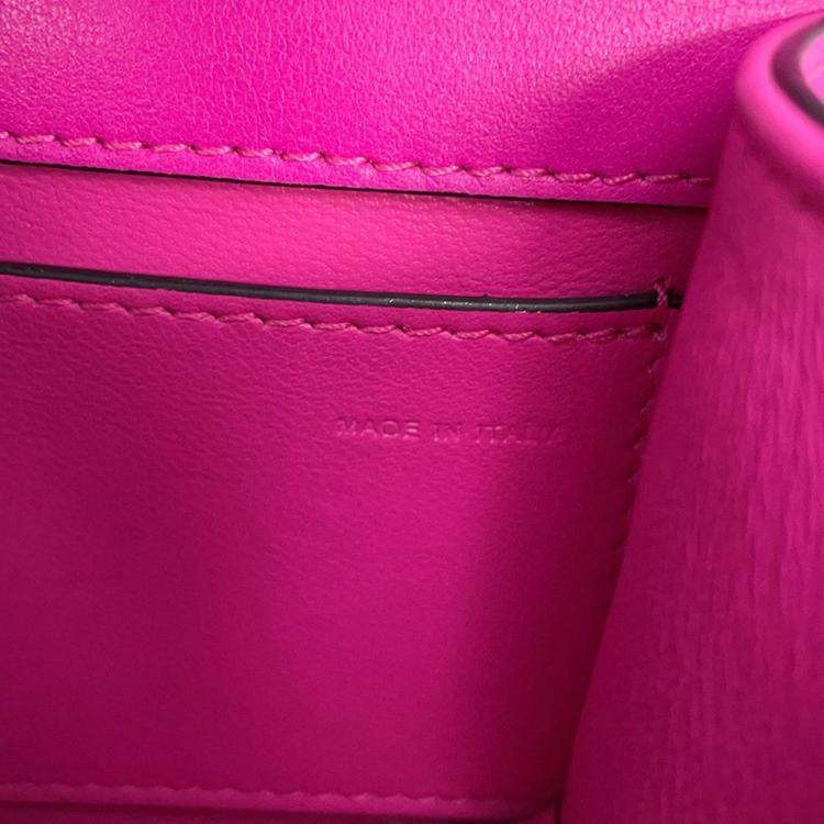 Pre Owned Valentino Garavani Loco 2Way Shoulder Bag Pink Leather Size Small